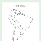 South America Travel Map Journal - Green