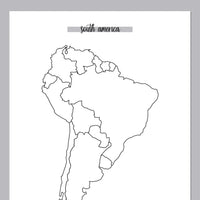 South America Travel Map Journal - Grey