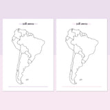 South America Travel Map Journal - Lavendar and Bright Pink