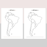 South America Travel Map Journal - Light Brown and Light Grey