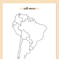 South America Travel Map Journal - Orange