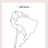 South America Travel Map Journal - Pink