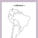South America Travel Map Journal - Purple