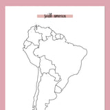 South America Travel Map Journal - Red