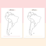 South America Travel Map Journal - Salmon Red and Bright Orange