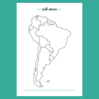 South America Travel Map Journal - Version 1 Full Page View