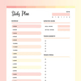 Student Study Planner PDF - Flame Color Scheme