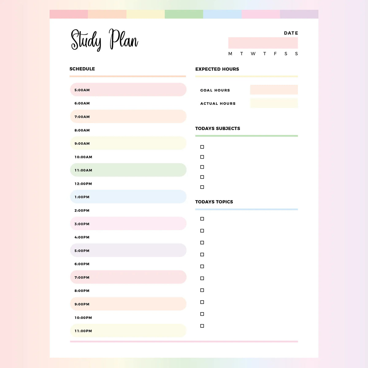 Student Study Planner PDF | A4 & US Letter Sizes | Instant Download ...