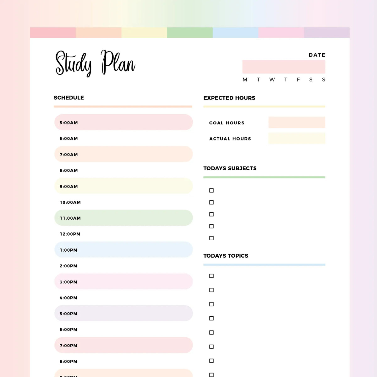 Student Study Planner PDF | A4 & US Letter Sizes | Instant Download ...