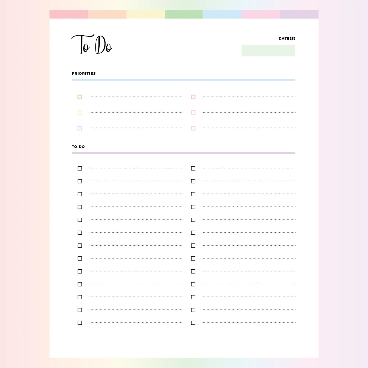 To Do List Printable Instant Download PDF A4 And US Letter Plan To do list printable instant download pdf a4 and us letter plan