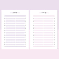 Travel Bucket List Template - Lavendar and Bright Pink