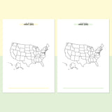 United States Travel Map Journal - Light Yellow and Light Green