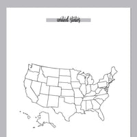 United States Travel Map Journal - Grey
