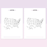 United States Travel Map Journal - Lavendar and Bright Pink