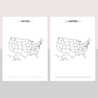 United States Travel Map Journal - Light Brown and Light Grey