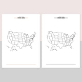 United States Travel Map Journal - Light Brown and Light Grey