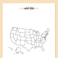 United States Travel Map Journal - Orange