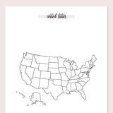 United States Travel Map Journal - Pink