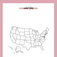 United States Travel Map Journal - Red