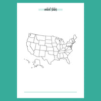 United States Travel Map Journal - Version 1 Full Page View