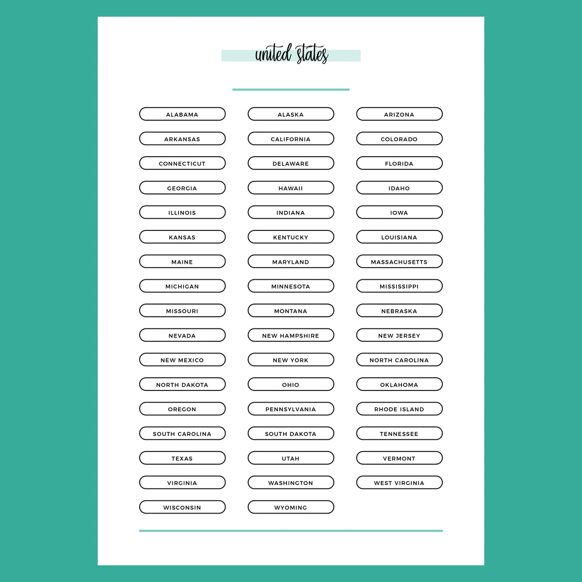 United States Travel Map Journal | Instant Download | Printable PDF ...