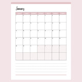 Vertical  2024 Calendar Printable - Monday Start