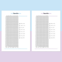 Weather Temperature Tracking Journal - Aqua and Light Purple