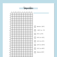 Weather Temperature Tracking Journal - Blue