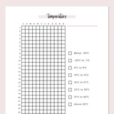 Weather Temperature Tracking Journal - Pink
