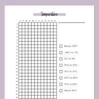 Weather Temperature Tracking Journal - Purple