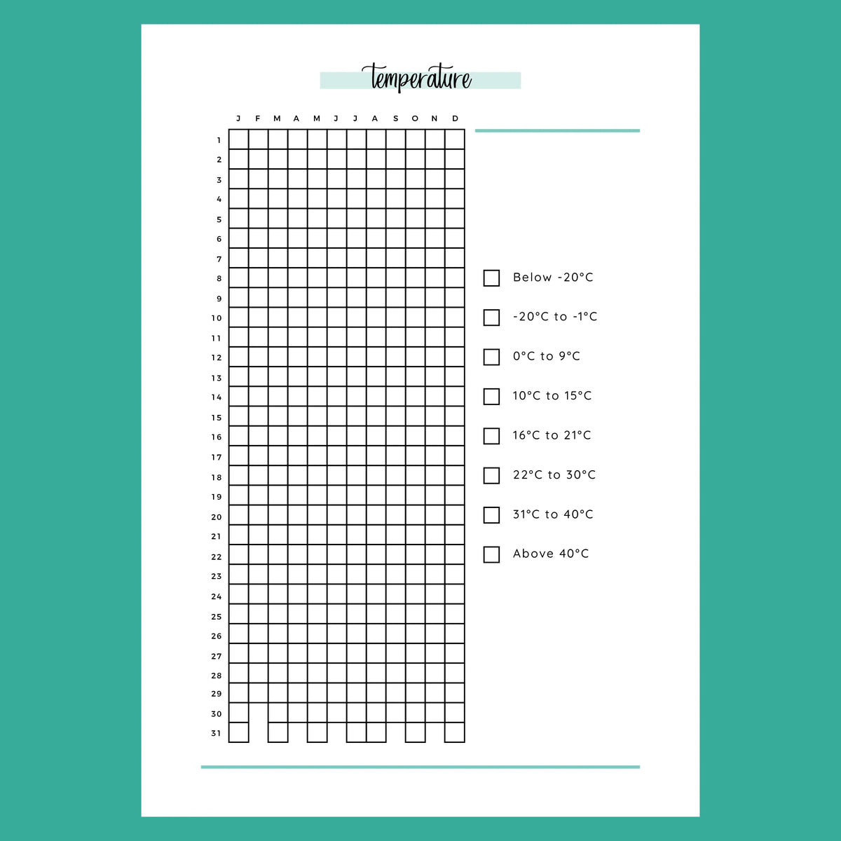 Weather Tracking Journal A5 | Instant Download Printable Template ...
