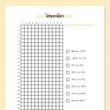 Weather Temperature Tracking Journal - Yellow
