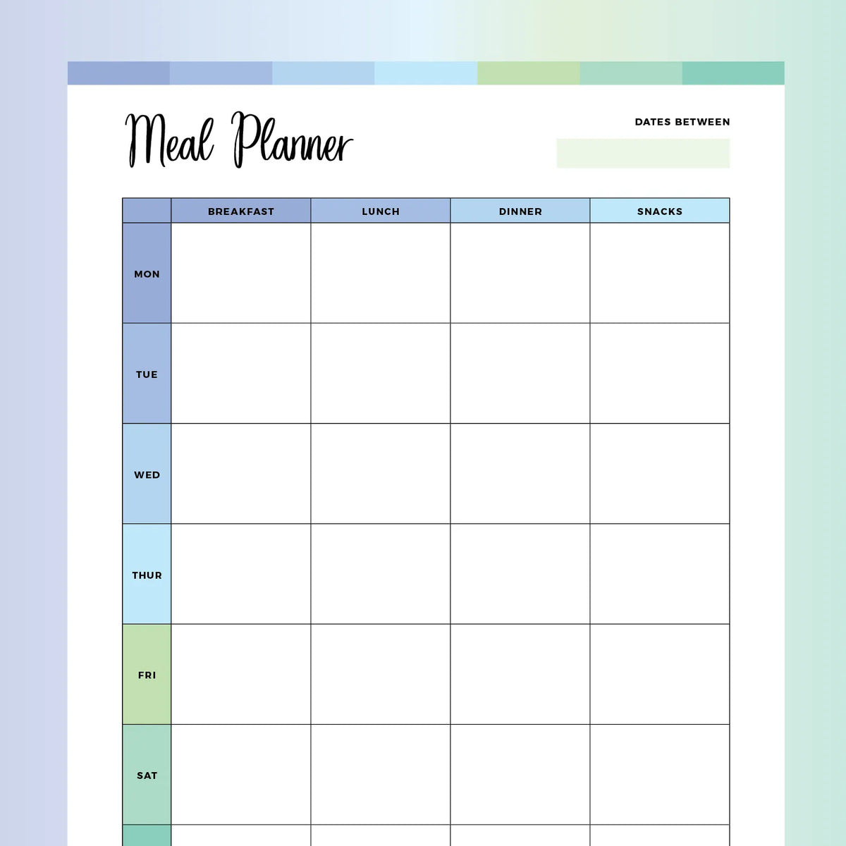 Weekly Meal Prep Template PDF | A4 & US Letter Sizes | Instant Download ...