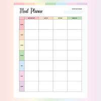 Weekly Meal Prep Template PDF - Page Overview