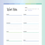 Weekly Note Taking Template PDF | A4 & US Letter Sizes | Instant ...