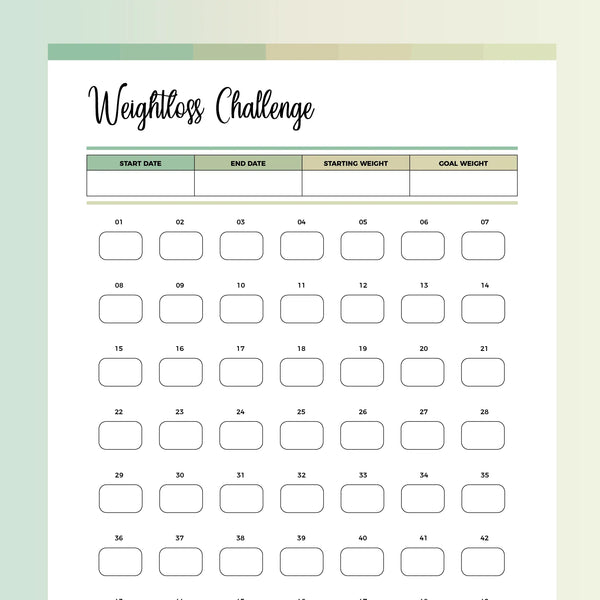 Office Weight Loss Challenge Chart