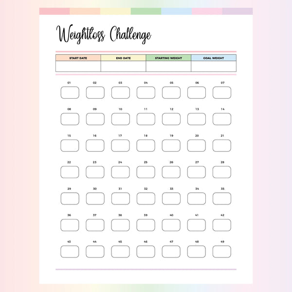 Weight Loss Chart PDF | A4 & US Letter Sizes | Instant Download ... Weight Loss Chart PDF | A4 & US Letter Sizes | Instant Download ...