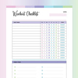 Workout Checklist PDF - Fruity Color Scheme