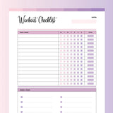 Workout Checklist PDF - Bubblegum Color Scheme