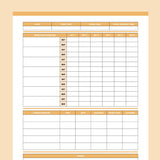 Workout Log PDF - Orange