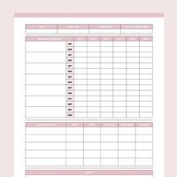 Workout Log PDF - Pink