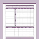Workout Log PDF - Purple
