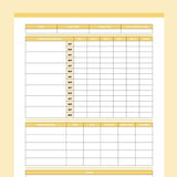 Workout Log PDF - Yellow