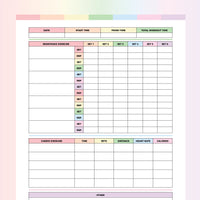 Workout Planner Template - Rainbow