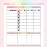 Workout Planner Template - Rainbow