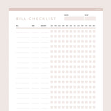Bills To Pay Checklist Editable - Brown