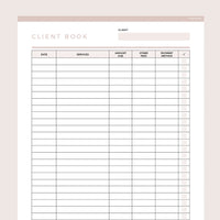 Client Book Template Editable - Brown