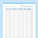 Client Book Template Editable - Dark Blue