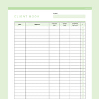 Client Book Template Editable - Green