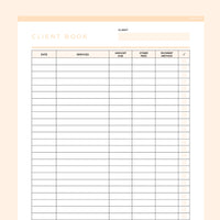 Client Book Template Editable - Orange
